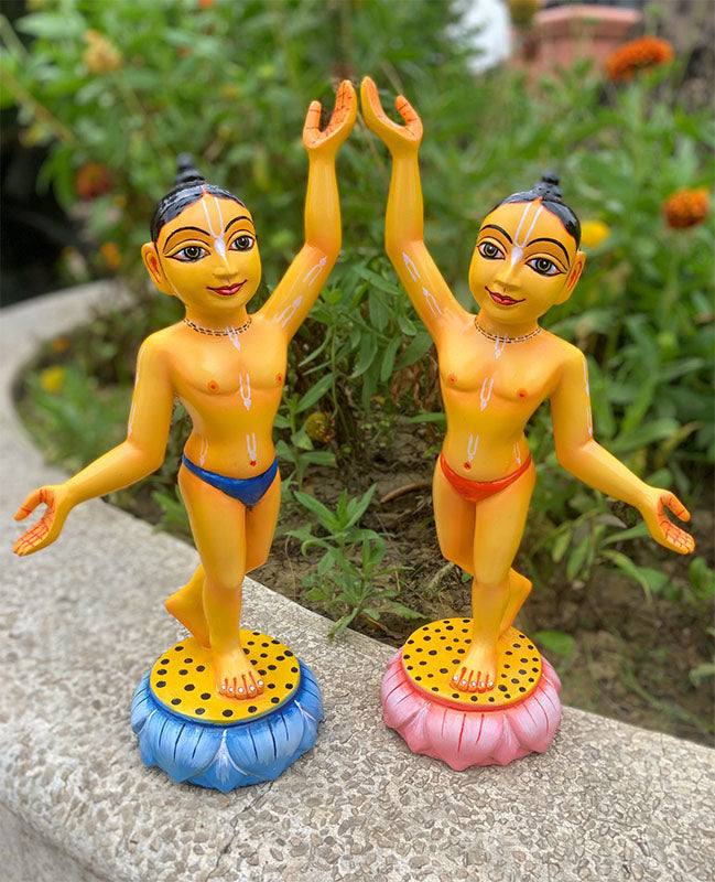 Enchanting Gour Nitai Wooden Deities