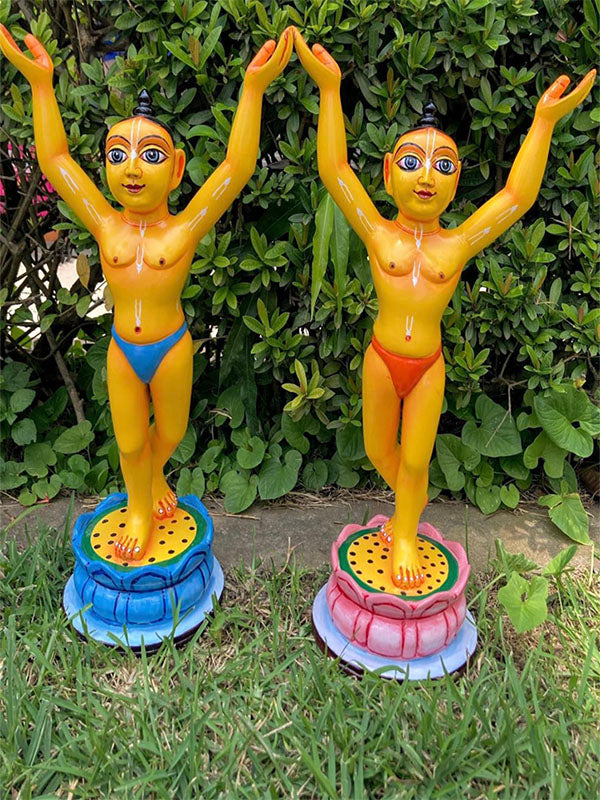 Merciful Nitai Gour Sundar Wooden Deity