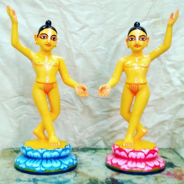 Dancing Nitai Gour Sundar Wooden Deities - Deities