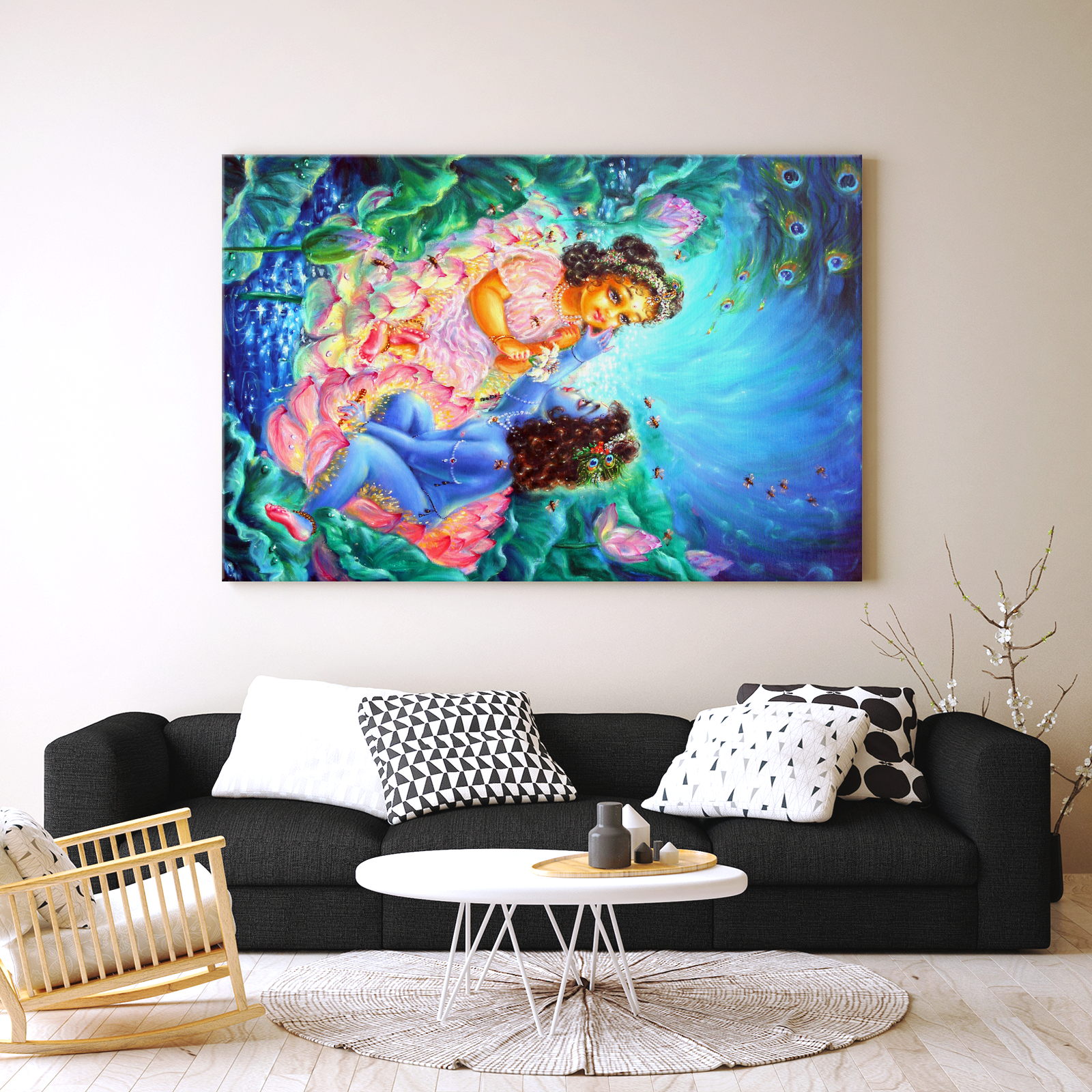 Radha Krishna First Meeting in Canvas 36 x 24 - in - Canvas