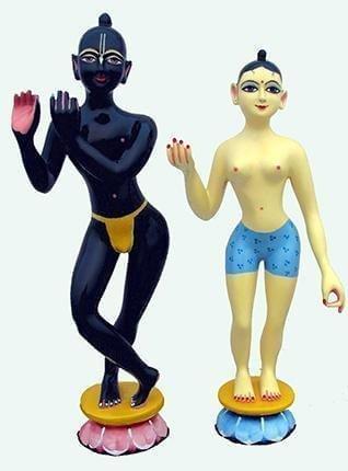 Radha Krishna Wooden Deity Set