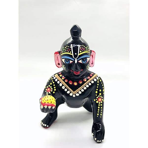 Sri Laddu Gopal Painted Brass Deity