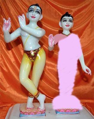 Sri Radha and Krishna White Marble Deities - Touchstone Media