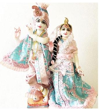 Sri Radha and Krishna White Marble Deities - Touchstone Media