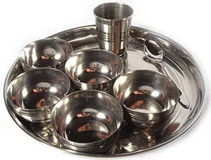 DEITY OFFERING SET WITH 5 BOWLS - (STAINLESS STEEL) LARGE SIZE - Touchstone Media