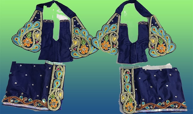 Elegant Blue Gour Nitai Outfit Set - Deity Dress