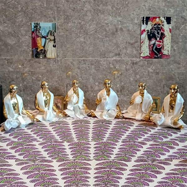 The Six Goswamis of Vrindavan Brass Deities